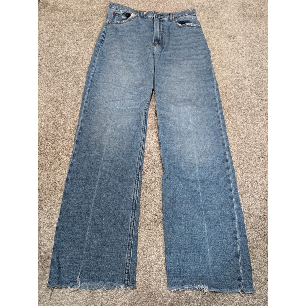 Abercrombie & Fitch Jeans Womens 27/4S Blue Ankle Straight Ultra High Rise Raw